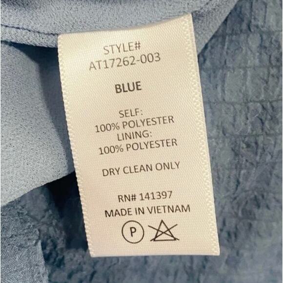 ASTR Revolve Bubble Sleeve Gauze Top Blue Size XS Tie Back Pastel Fairy Preppy - Picture 7 of 10